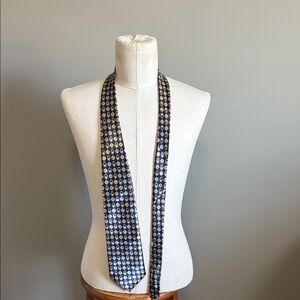 Versace - Blue and Gold Patterned Tie - Good Condition!!